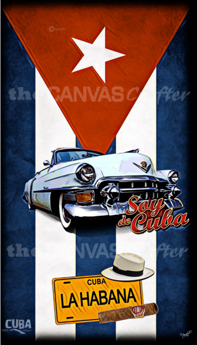 Cuba Flag Classic License Plate from La Habana 2