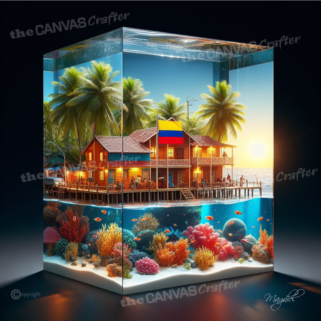 3D Painting Colombia Memories Aquarium Inside the Block