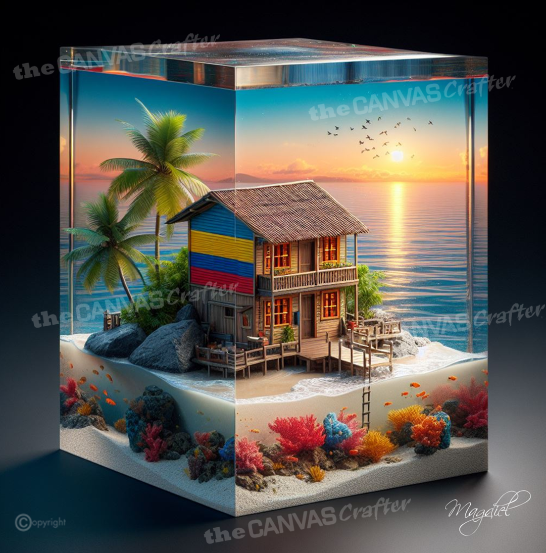 3D Painting Colombia Memories Aquarium Inside the Block