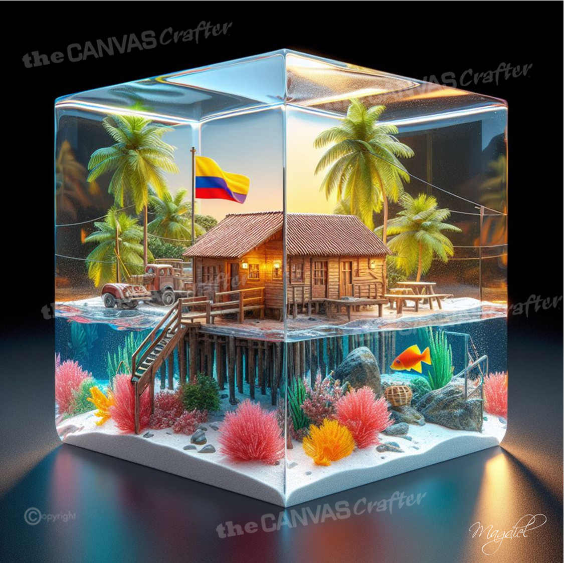 3D Painting Colombia Memories Aquarium Inside the Block