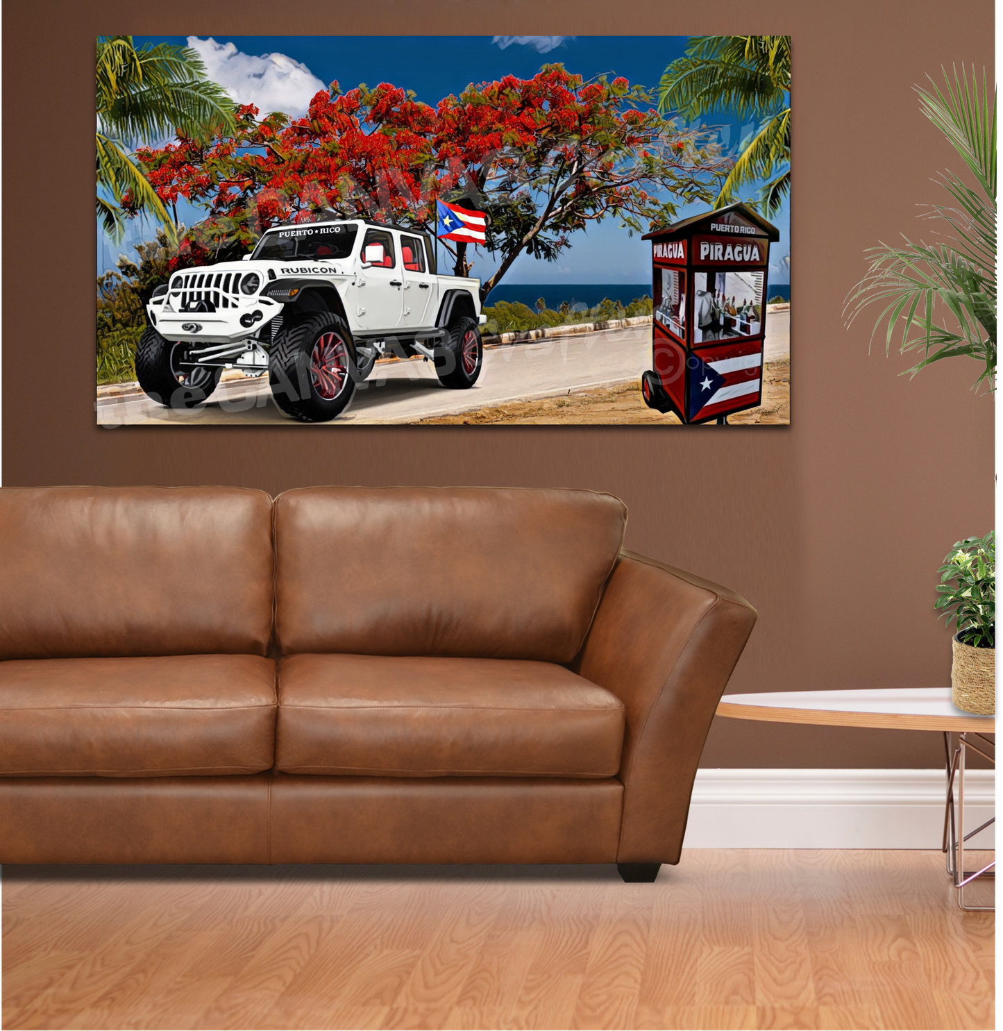 Jeep White Flamboyan Pick Up & Ice Cones Cart / Jeep Blanco Flamboyan Pick up & Piragua