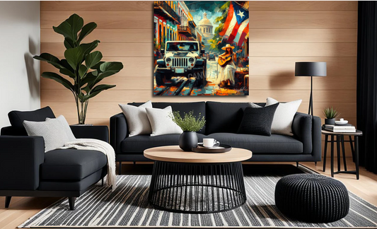 Jeep Women Playing Guitar in Old San Juan 001