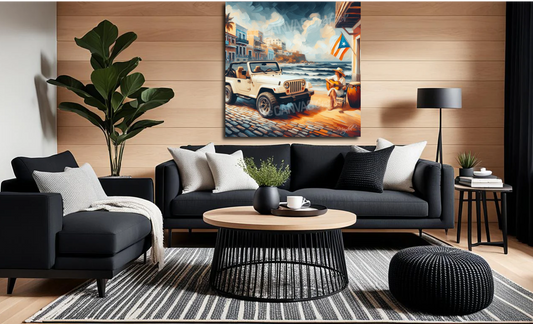 Jeep Women Playing Guitar in Old San Juan 002