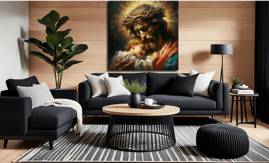 Jesus Divine Care a Tender Moment of Love and Protection