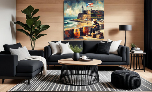 Morro Old San Juan Men Playing Guitar 007