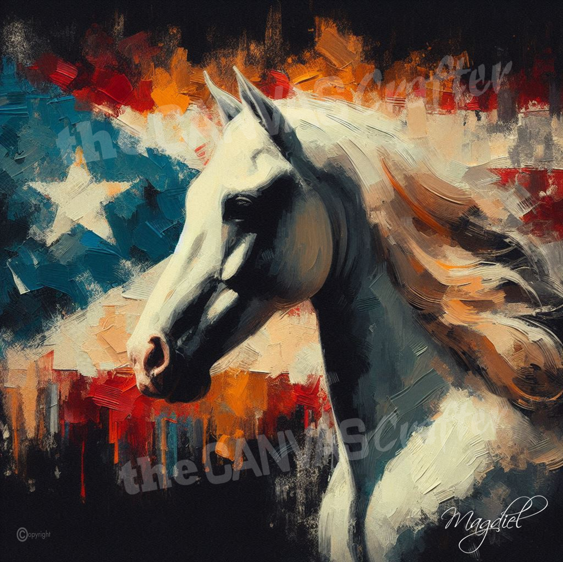 Paso Fino horse oil painting using brush technique 011