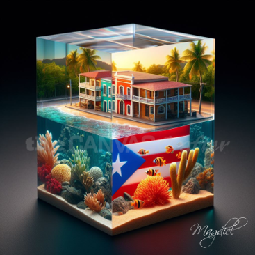 3D Painting Puerto Rico Memories Aquarium Inside the Block
