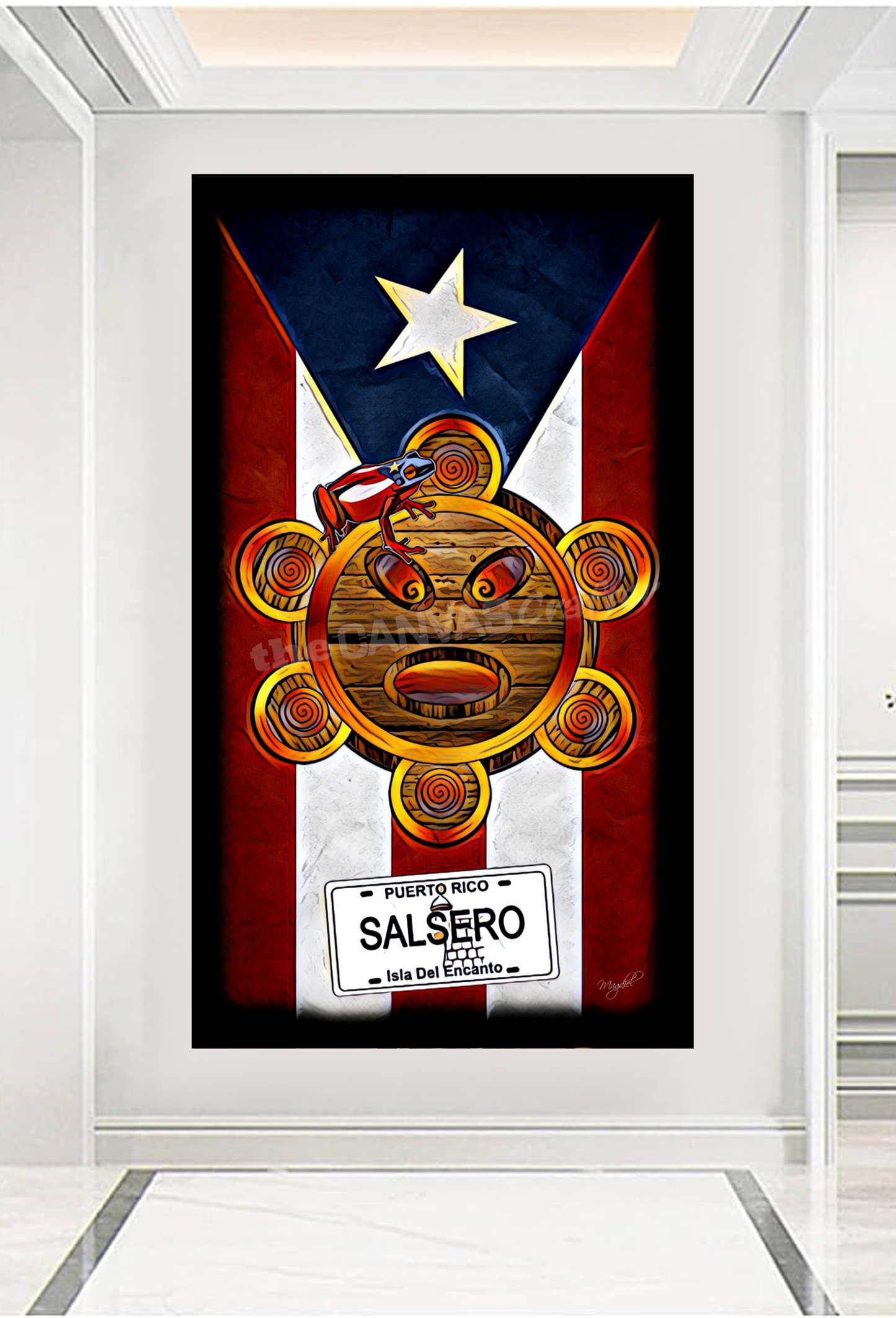 PR Flag Taino Sun License Plate Salsero