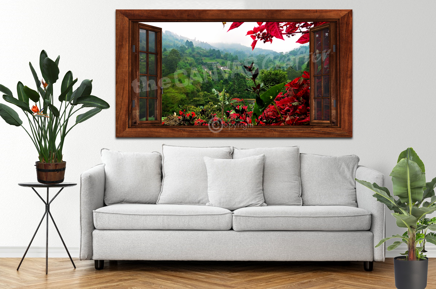 Window Field View Wood Painted