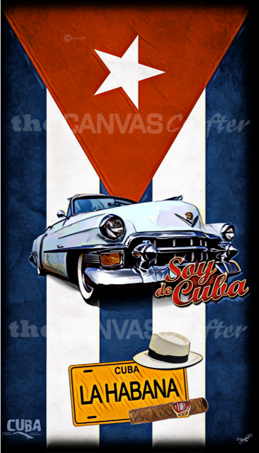 Cuba Flag Classic License Plate from La Habana 2