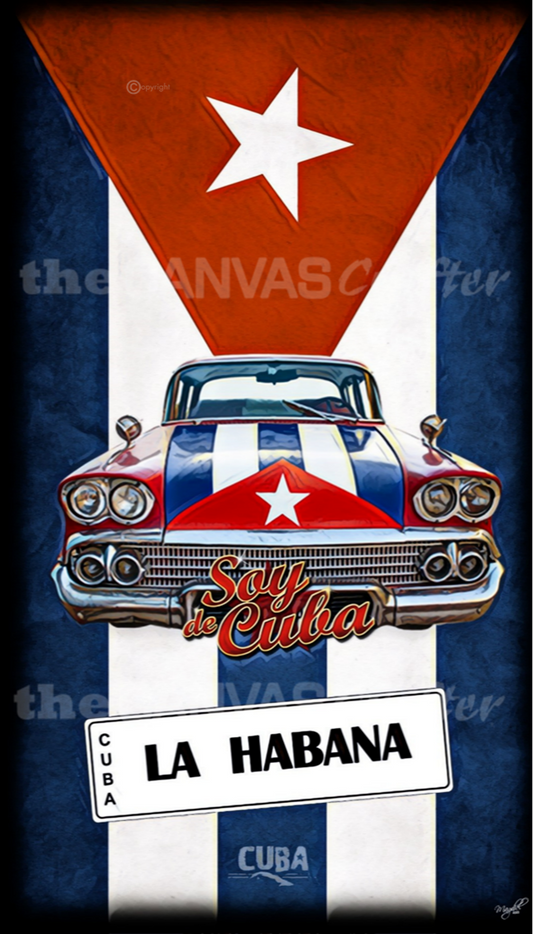 Cuba Flag Classic License Plate from La Habana 1