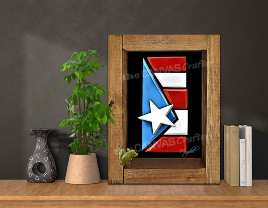 PR Flag Coqui 3D Brown Painted Frame