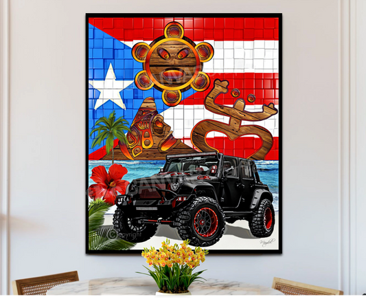 Jeep Black Beach Taino Symbols / Jeep Negro Playa Símbolos Taino