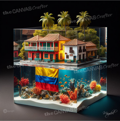 3D Painting Colombia Memories Aquarium Inside the Block