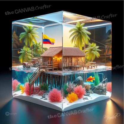 3D Painting Colombia Memories Aquarium Inside the Block