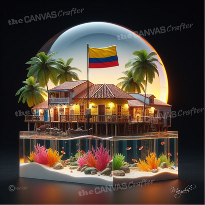 3D Painting Colombia Memories Aquarium Inside the Block