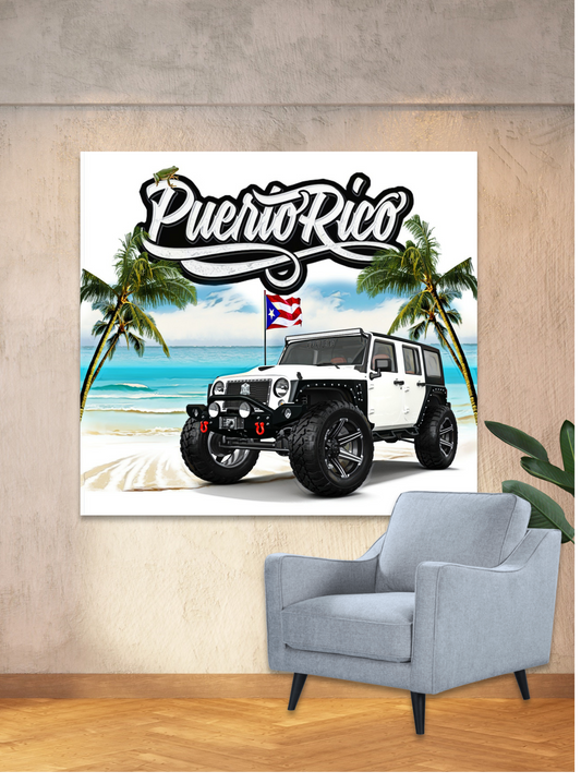 Jeep White Puerto Rico Beach / Jeep Blanco Playa Puerto Rico