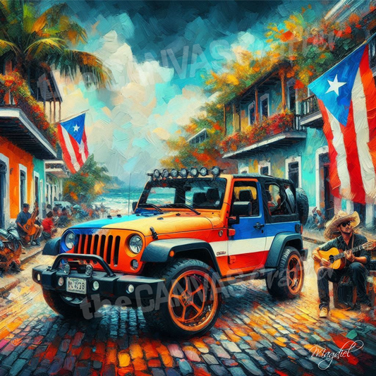 Jeep Old San Juan Men Playing Guitar 005
