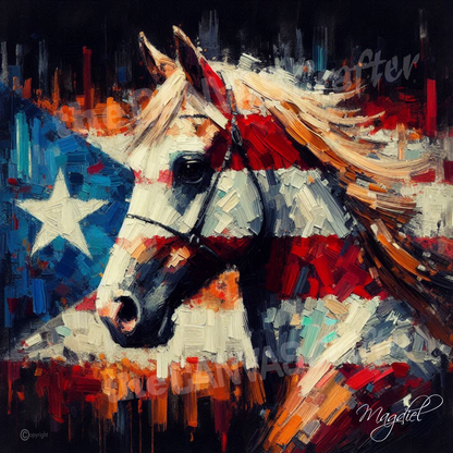Paso Fino horse oil painting using brush technique 001