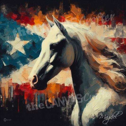 Paso Fino horse oil painting using brush technique 011