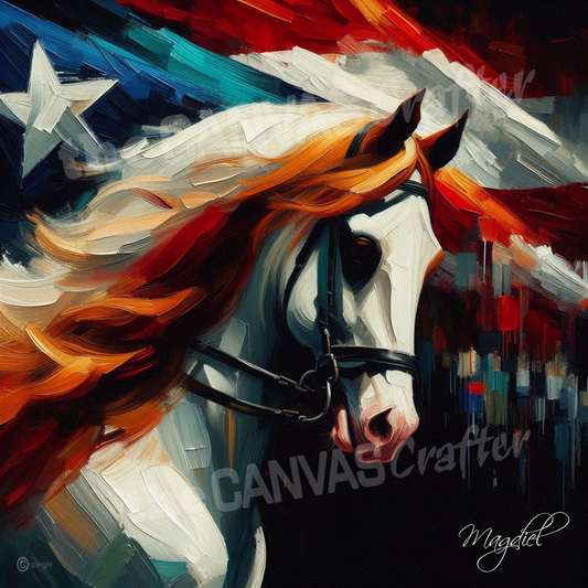 Paso Fino horse oil painting using brush technique 012