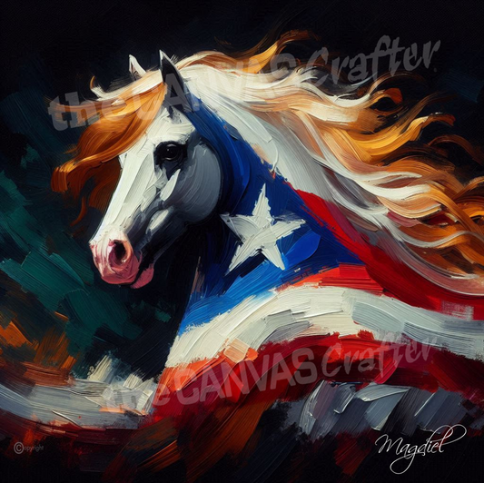 Paso Fino horse oil painting using brush technique 013