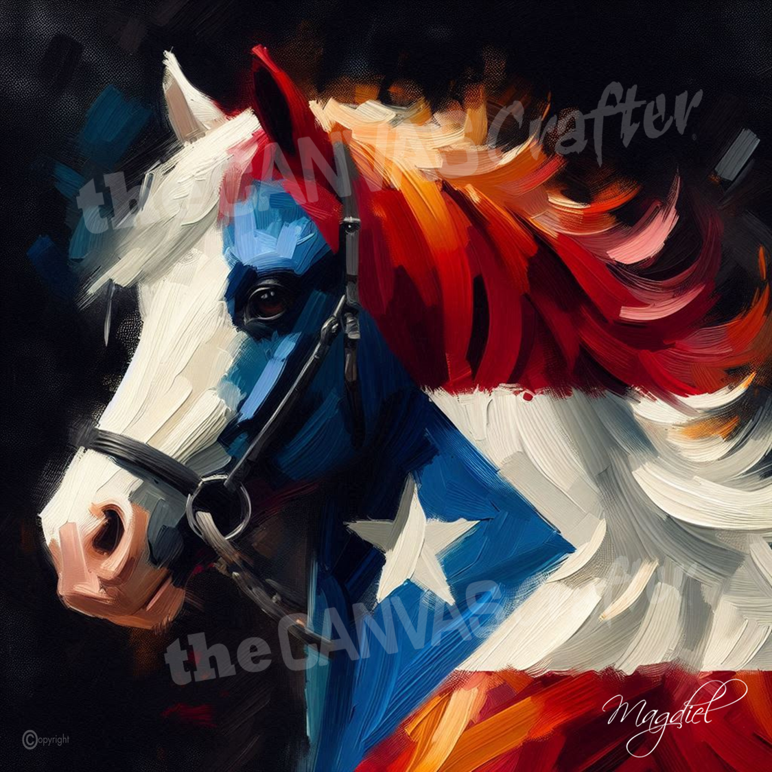 Paso Fino horse oil painting using brush technique 014