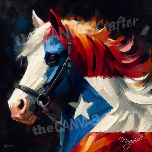 Paso Fino horse oil painting using brush technique 014