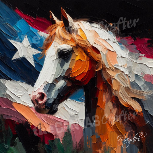 Paso Fino horse oil painting using brush technique 016