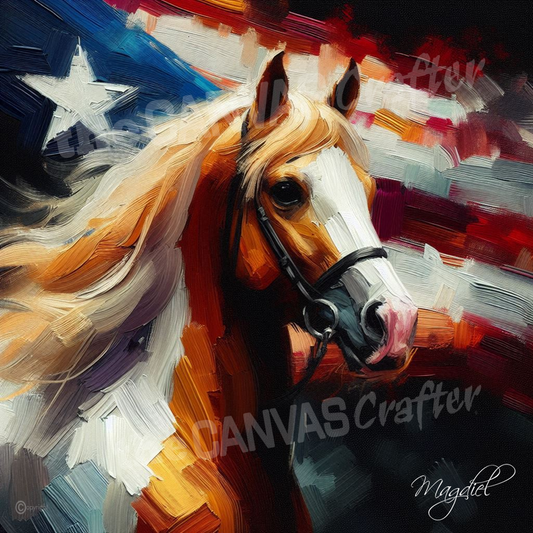 Paso Fino horse oil painting using brush technique 018