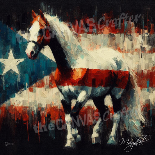 Paso Fino horse oil painting using brush technique 002