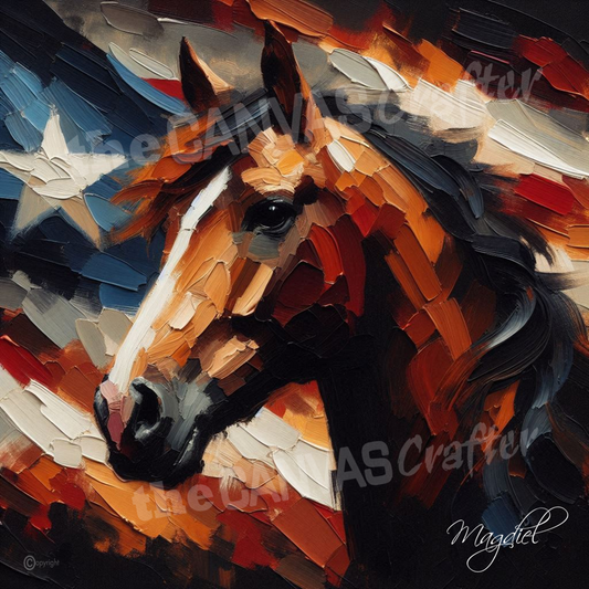 Paso Fino horse oil painting using brush technique 020