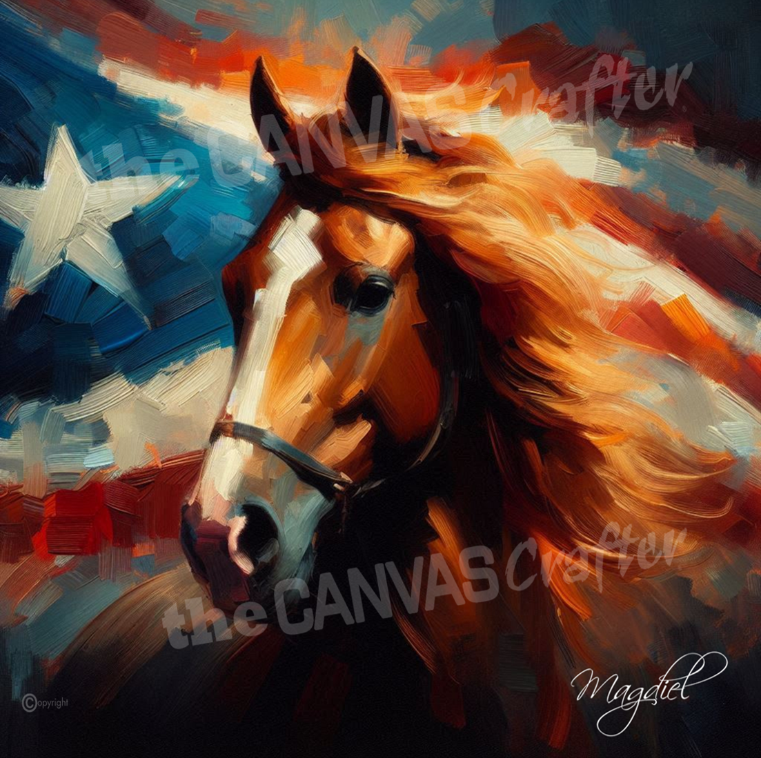 Paso Fino horse oil painting using brush technique 021