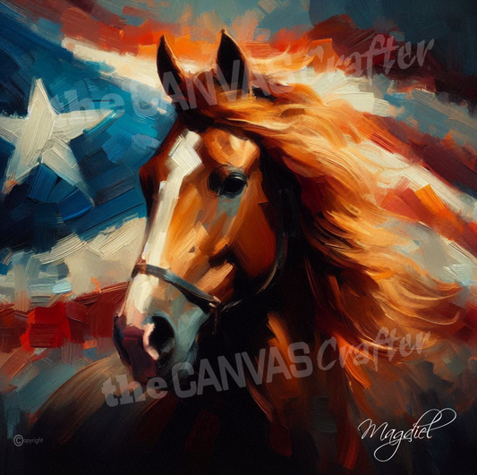 Paso Fino horse oil painting using brush technique 021