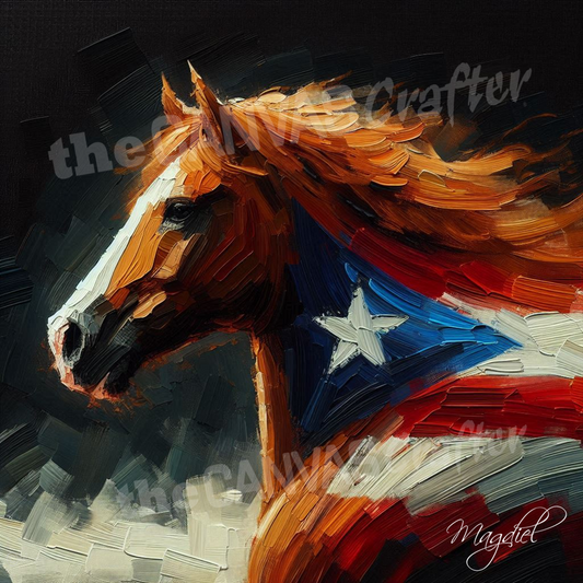 Paso Fino horse oil painting using brush technique 022