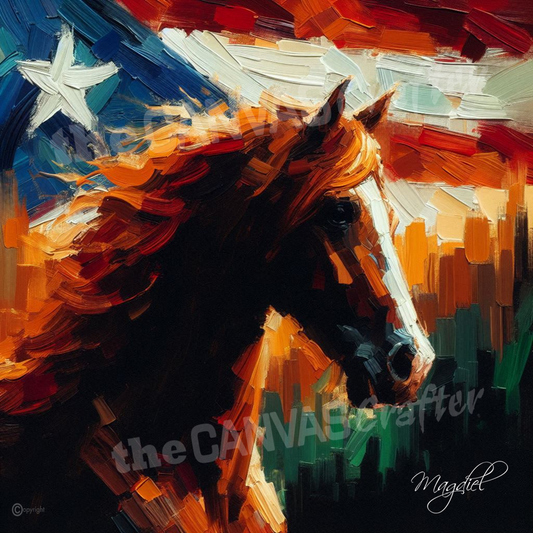 Paso Fino horse oil painting using brush technique 024