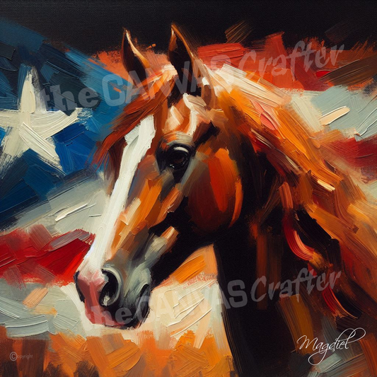Paso Fino horse oil painting using brush technique 025