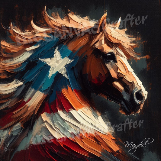 Paso Fino horse oil painting using brush technique 026