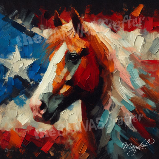 Paso Fino horse oil painting using brush technique 004
