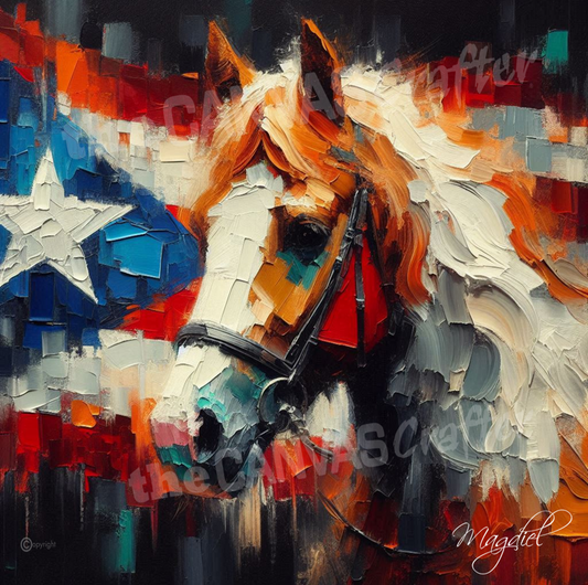 Paso Fino horse oil painting using brush technique 005