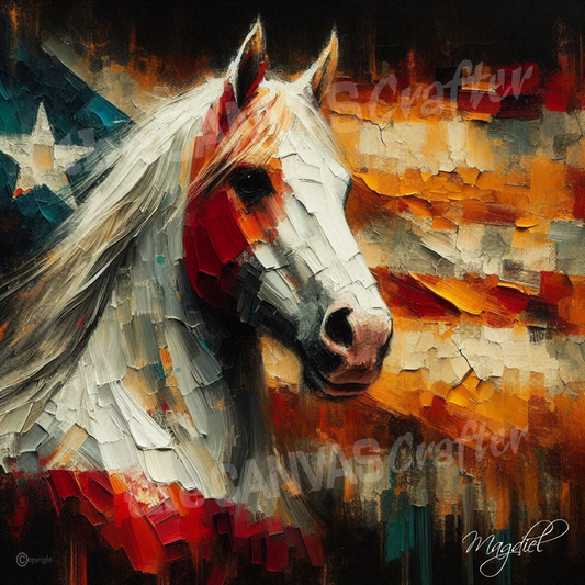 Paso Fino horse oil painting using brush technique 006