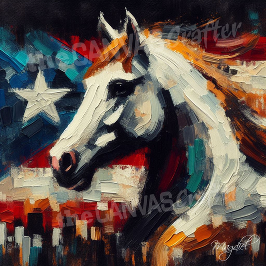 Paso Fino horse oil painting using brush technique 007