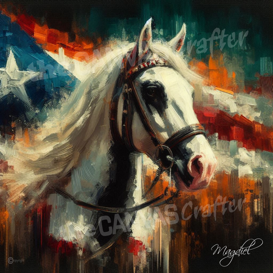 Paso Fino horse oil painting using brush technique 008