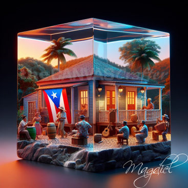 3D Painting Puerto Rico Tradition Inside the Block