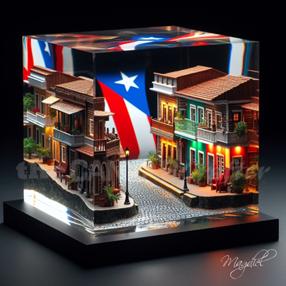 3D Painting Puerto Rico Tradition Inside the Block