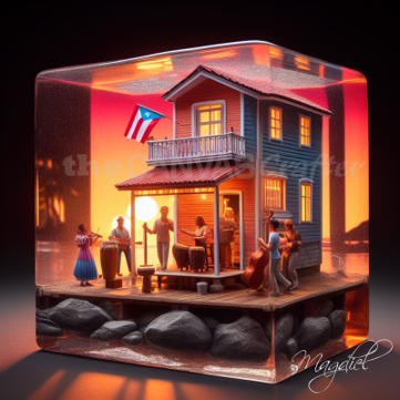 3D Painting Puerto Rico Tradition Inside the Block