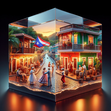 3D Painting Puerto Rico Tradition Inside the Block