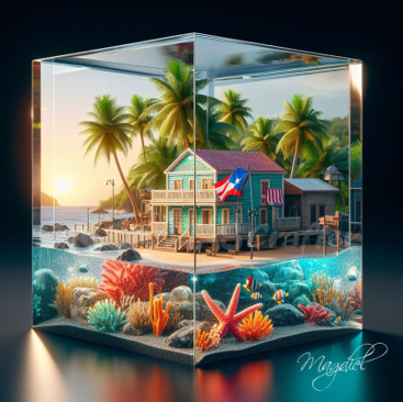 3D Painting Puerto Rico Memories Aquarium Inside the Block