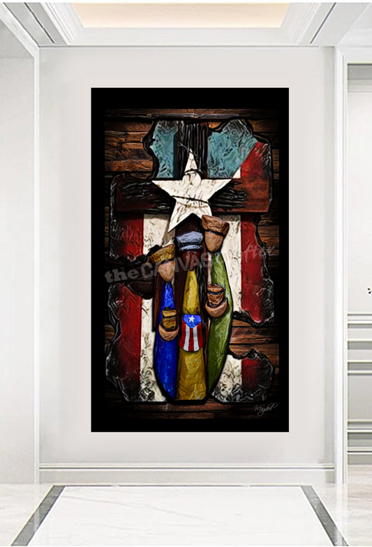 PR Flag with Three Kings on the Cross