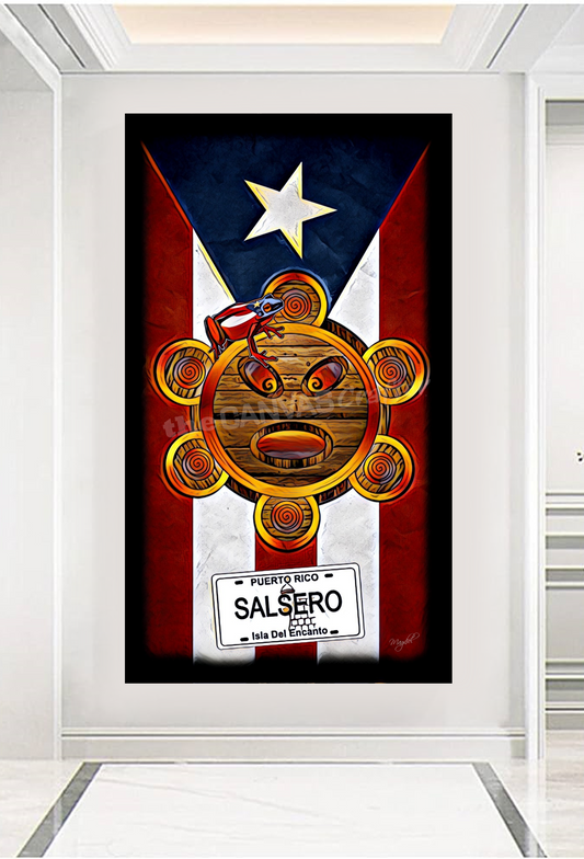 PR Flag Taino Sun License Plate Salsero